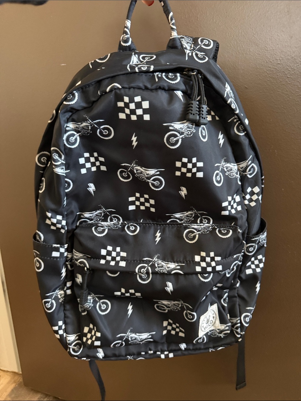 Strictly Wild Motorcycle Print Backpack